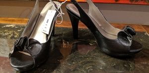 Black Vegan Leather Slingbacks